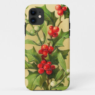 Coque Case-Mate Pour iPhone Houx vintage de Noël
