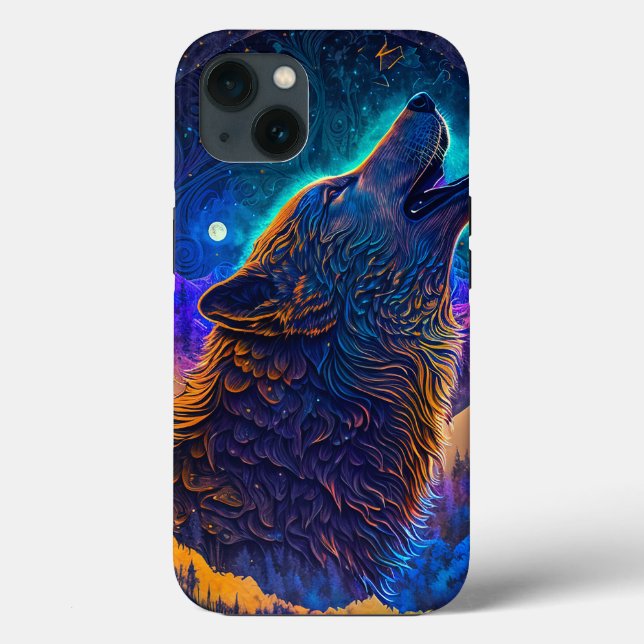 Coques Case-Mate iPhone Howling Wolf Surreal Imaginaire (Verso)