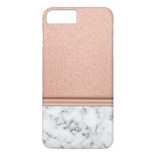 Coque iPhone 8 Plus/7 Plus Huile d'or rose sur marbre