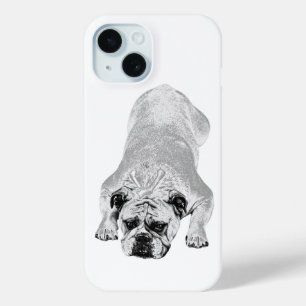 Coque Pour iPhone 15 Humeur hivernale apaisante de Bouledogue