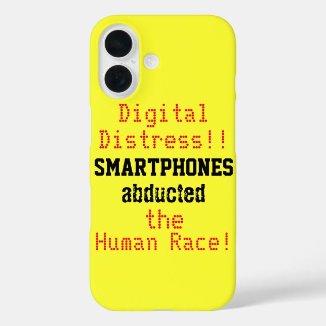 Coques Case-Mate iPhone Humour de détresse numérique jaune rouge (Verso)