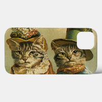 Humour vintage, Chats de mariée victorienne en Cas