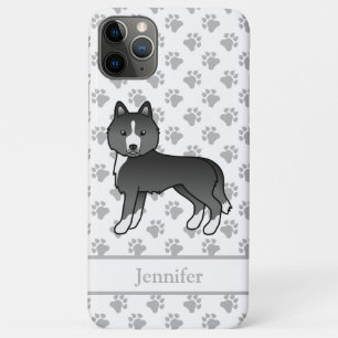 Case-Mate iPhone Case Husky Sibérien de Dessin Animé Principalement Noir