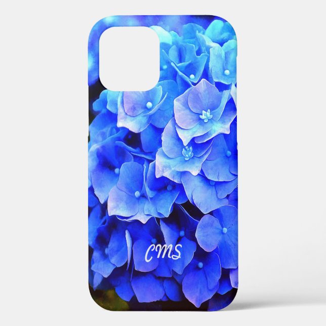 Coques Case-Mate iPhone Hydrangea Blues Personnalisé (Verso)