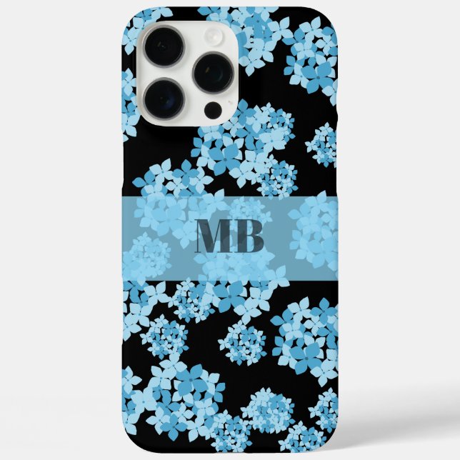 Coques Case-Mate iPhone hydrangea nom floral initiales monogramme unique (Verso)