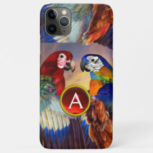 COQUE Case-Mate POUR iPhone HYPER PARROTS /ROUGE ET BLEUE ARA GEMSTONE MONOGRA
