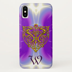 Etui iPhone Case-Mate HYPER VALENTINE GOLD CELTIC HEART MONOGRAS Purple
