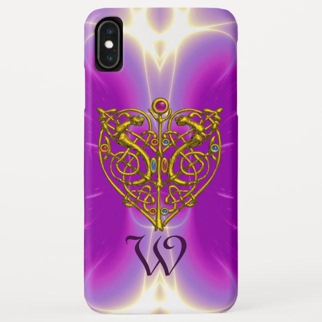 Coques Case-Mate iPhone HYPER VALENTINE MONOGRAM rose Fuchsia violet (Dos)
