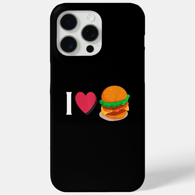 Coques Case-Mate iPhone I Love Burger Cheeseburger Manger malsain (Verso)