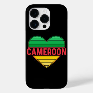 Coque Pour iPhone 14 Pro I Love Cameroon, Coeur camerounais