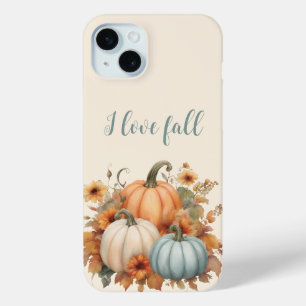 Coque iPhone 15 Mini I Love Fall Citrouille