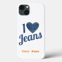 I love jeans vintage fashion design with seam hear