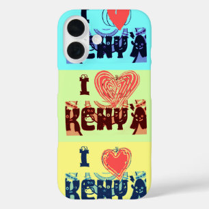 Coques iPhone 16 I love Kenya