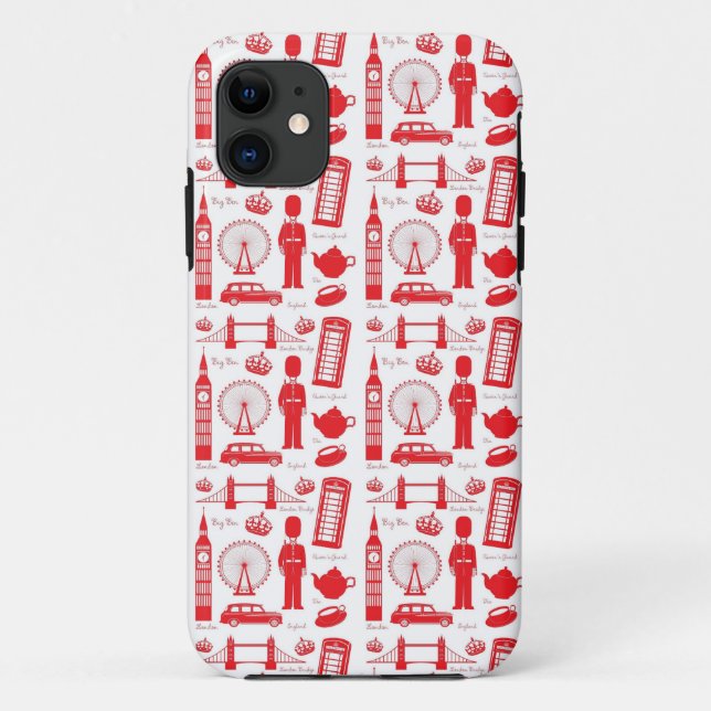 Coques Case-Mate iPhone I Love London - Symboles britanniques (Dos)