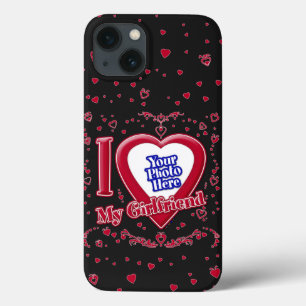 Case-Mate iPhone Case I Love My Girlfriend Photo Coeurs rouges Noir