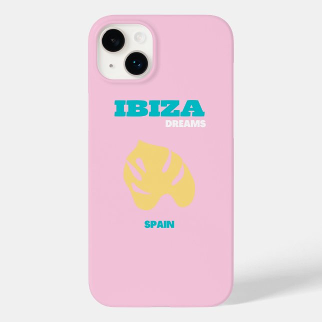 Coques Case-Mate iPhone Ibiza, Espagne Travel Art, Preppy, Rose (Verso)