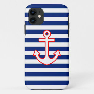 Case-Mate iPhone Case Icône d'ancre de style nautique sur rayures