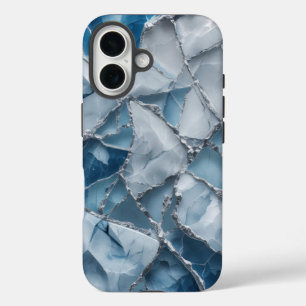 Coques iPhone 16 Icy Elegance Frosted Marble Phone Boîtier Design