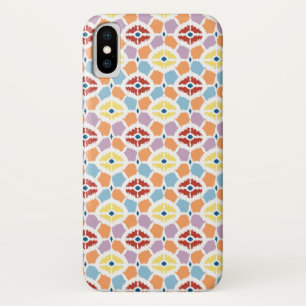 Coque iPhone X Ikat coloré de diamants géométrique