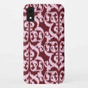 Coque Case-Mate Pour iPhone Ikat Moorish Damask - bordeaux et rose