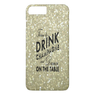 Coque iPhone 8 Plus/7 Plus Il est temps de boire du champagne sur Gold iPhone