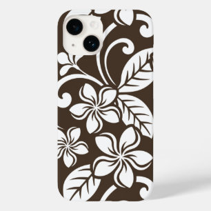 COQUE POUR iPhone 14 ÎLE PLUMERIA (CAFÉ BROWN)