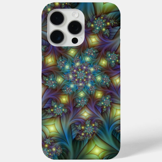 Coques Case-Mate iPhone Illuminé Abstrait brillant Turquoise violet Fracta (Verso)