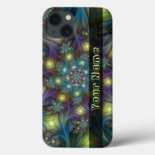 Case-Mate iPhone Case Illuminé bleu Abstrait violet Fractal Nom