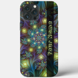 Case-Mate iPhone Case Illuminé bleu Abstrait violet Fractal Nom