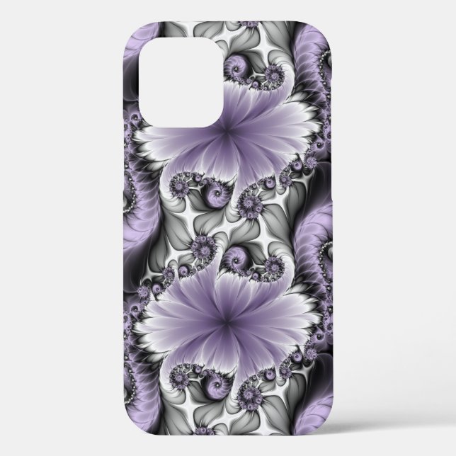 Coques Case-Mate iPhone Illusion Lilac Abstrait Floral Fractal Art Imagina (Verso)