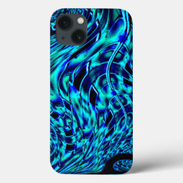 Case-Mate iPhone Case illusion métallique et tordue, image bleue à verte