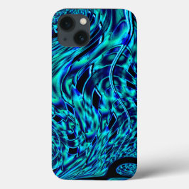 Case-Mate iPhone Case illusion métallique et tordue, image bleue à verte