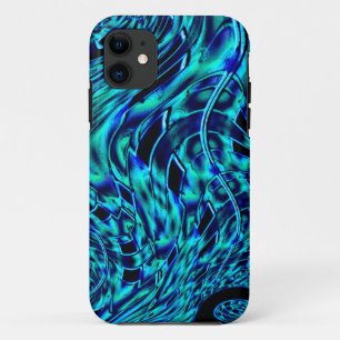 Case-Mate iPhone Case illusion métallique et tordue, image bleue à verte