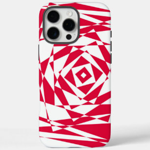 Coques iPhone 16 Pro Max Illusion optique rouge et blanc – Géométrique 3D g