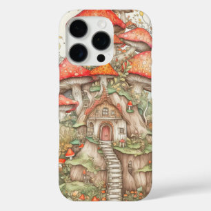 Coques iPhone 16 Pro Illustration Artistique de Maison Champignon