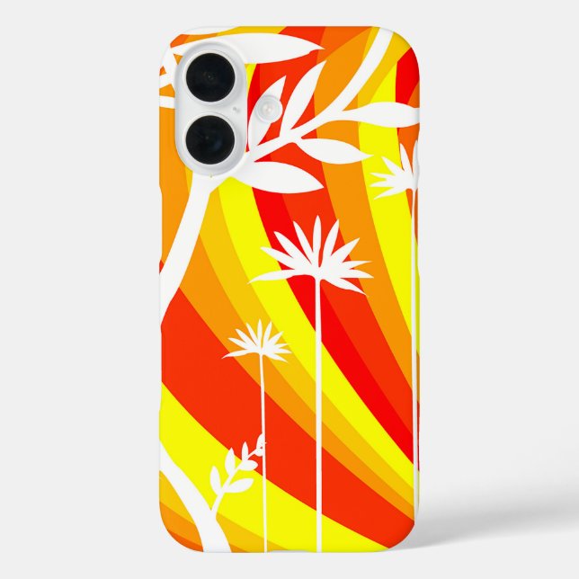 Coques Case-Mate iPhone Illustration botanique orange et blanc (Verso)