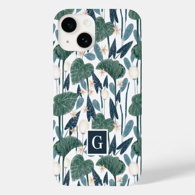 Coques Case-Mate iPhone Illustration botanique Plante Maman Monogramme (Verso)