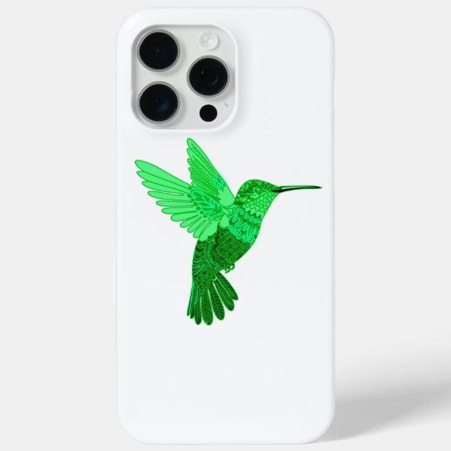 Coques Case-Mate iPhone Illustration complexe du colibri vert (Verso)