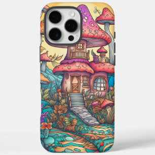 Coques iPhone 16 Pro Max Illustration créative de cabane champignon mignonn