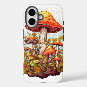 Coques iPhone 16 Illustration créative de forêt de champignons