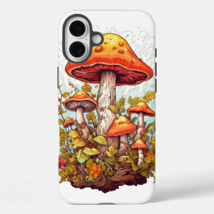 Coques iPhone 16 Plus Illustration créative de la forêt de champignons