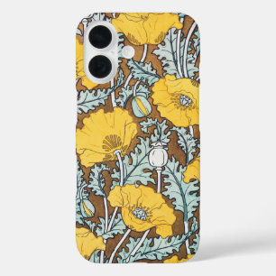 Coques iPhone 16 illustration d'art pavot fleur jaune