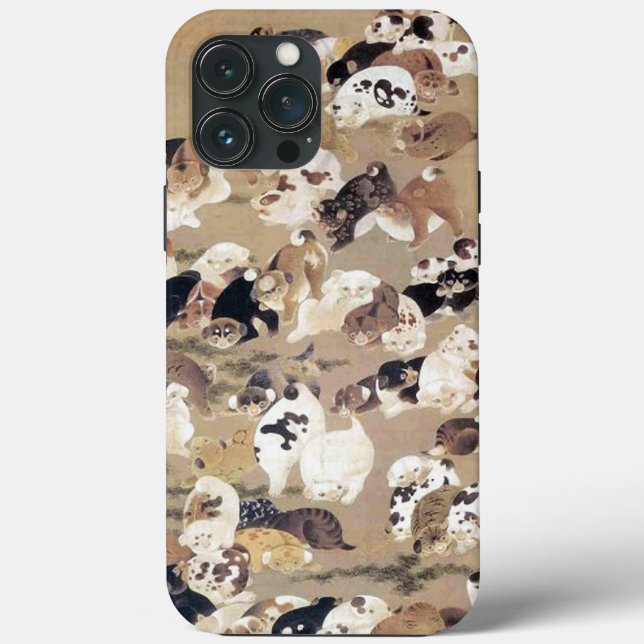 Coques Case-Mate iPhone Illustration de cent chiens par Ito Jakuchu (Verso)