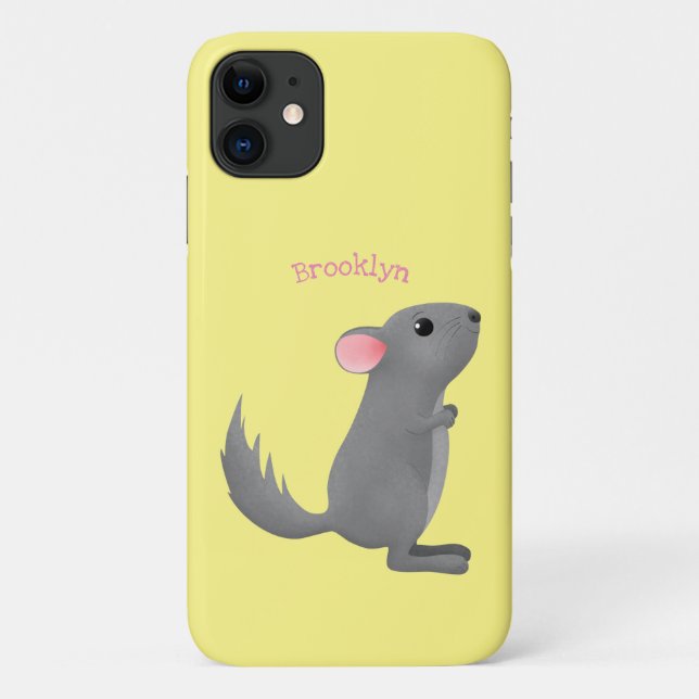 Coques Case-Mate iPhone Illustration de chinchilla gris mignon (Dos)