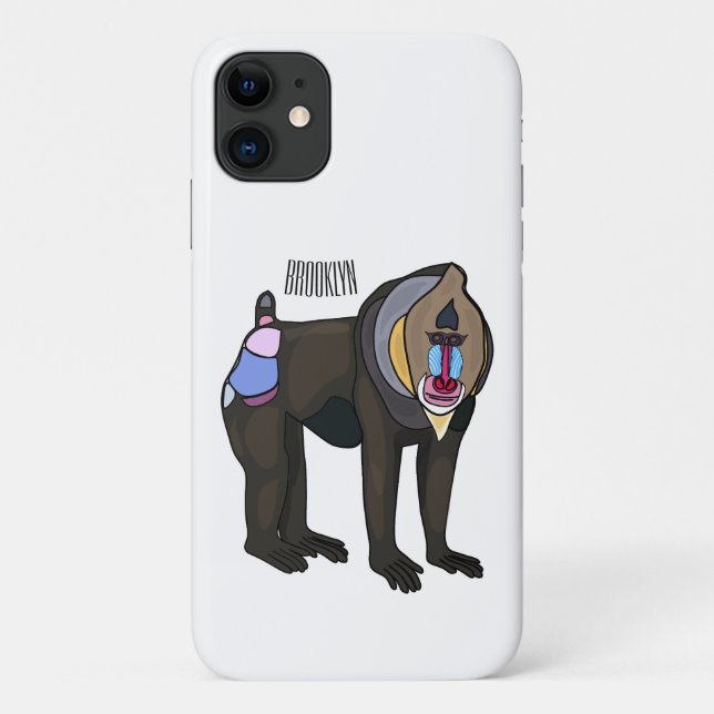 Coques Case-Mate iPhone Illustration de dessin animé Mandrill (Dos)
