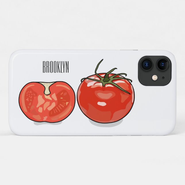 Coques Case-Mate iPhone Illustration de dessin sur la tomate (Dos (Horizontal))
