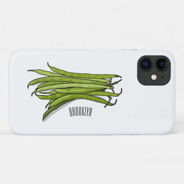 Coques Case-Mate iPhone Illustration de haricots verts (Dos (Horizontal))