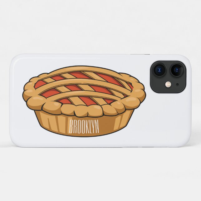 Coques Case-Mate iPhone Illustration de la caricature à tarte (Dos (Horizontal))