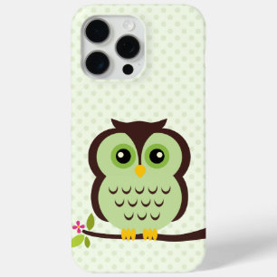 Coque iPhone 15 Pro Max Illustration de la chouette verte