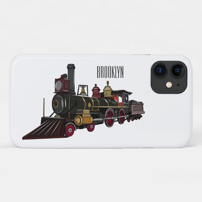 Coques Case-Mate iPhone Illustration de la locomotive à vapeur (Dos (Horizontal))